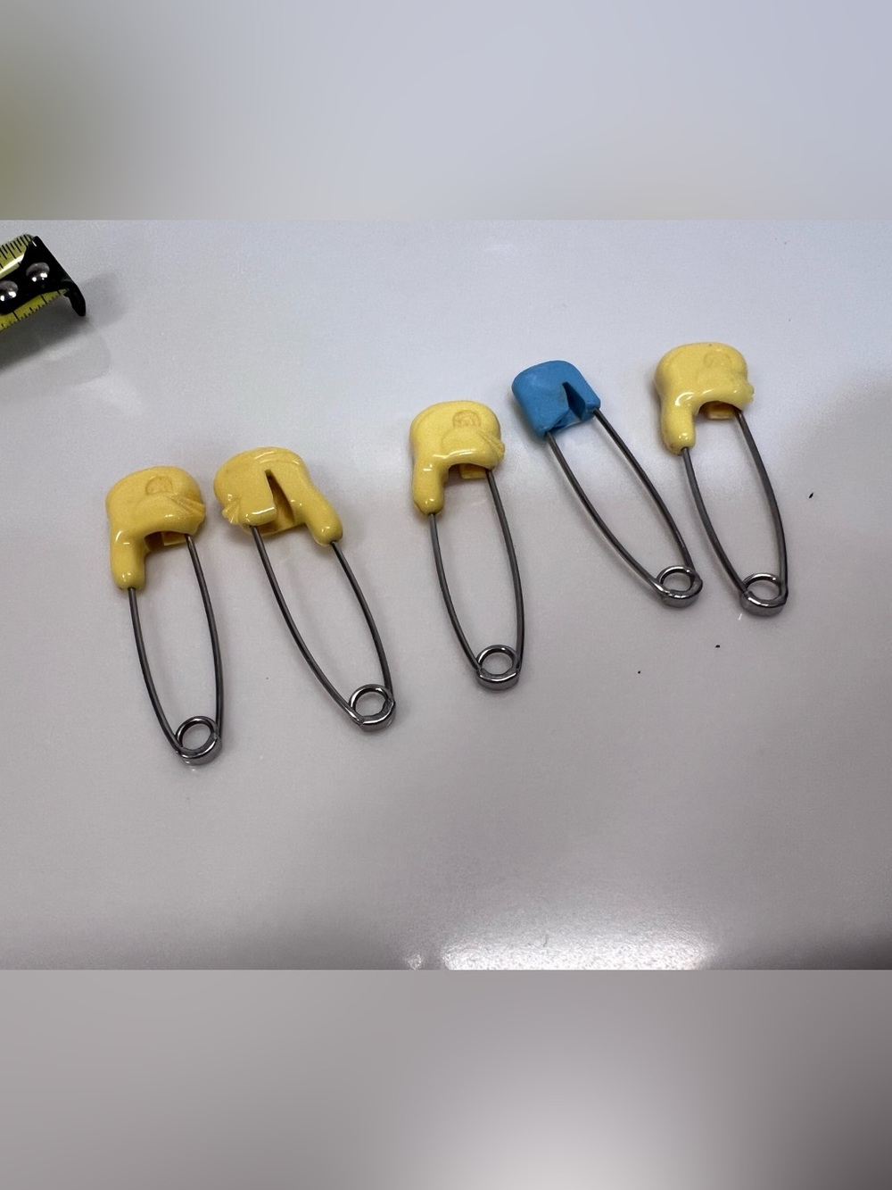 Vintage Baby Diaper Pins Lot of 5 Yellow And Blue